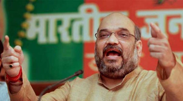Amit Shah during a rally in UP. 