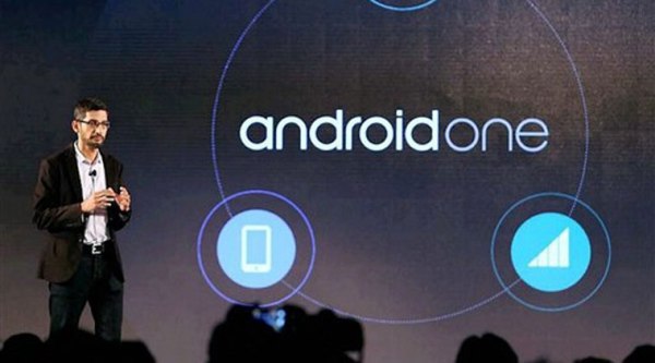 Sundar Pichai at Android One Launch in New Delhi. Source: PTI Photo