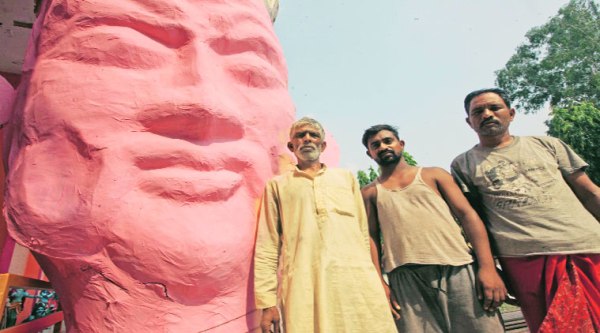 Artisans from Muzaffarnagar in Chandigarh on Wednesday. ( Source: Express photo by Jaipal Singh )