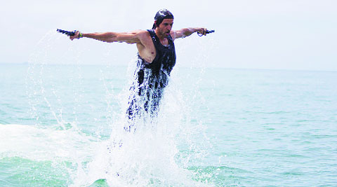 Hrithik  Roshan trained extensively for  the water sking sequence