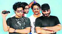  Bhavjoth Anand (right) with members of Awkwardness Unlimited