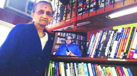 81-year-old Manjari Arvind Gordhandas at her bookstore. (Source: Garima mishra)