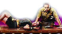 Sachin Khedekar and Pakhi Hegde in a still from Gulabi