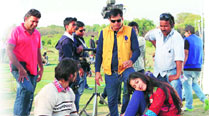 Raj Purohit briefs Cherry Mardia for a scene
