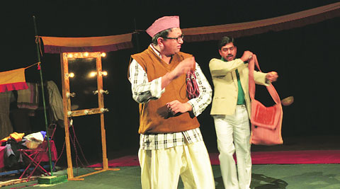Gopal Datt Tiwari and Sandeep Shikhar during rehearsals of Kaumudi