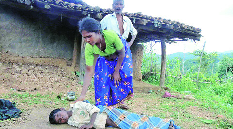 Santhu Birjia, one of the children suspected to be suffering from malaria. Source: Express