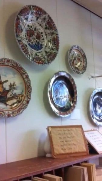 Caption: Examples of the Majolica products hanging on the walls of the factory. (Source: Express photo by Khyati Rajvanshi)