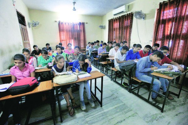 At the academies in the city, students do  not sit with the opposite sex