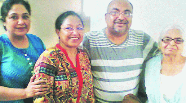 Sodhi’s father with Punjab-based relatives. (Source: Express photo)