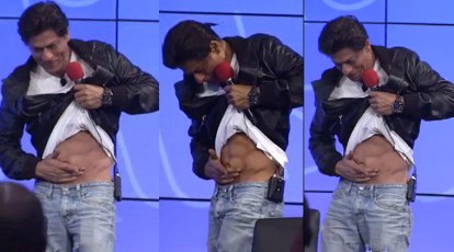 Shah Rukh Khan flaunts his eight-pack abs during visit to Google  headquarter