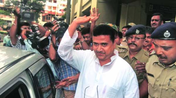 Trinamool Congress MP Subhendu Adhikari leaves CBI office. (Source: Photo by Partha Paul)