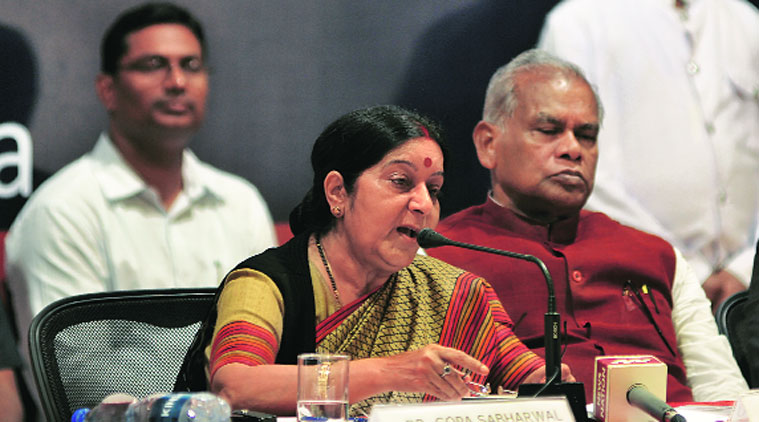 Sushma during the inauguration in Rajgir on Friday.