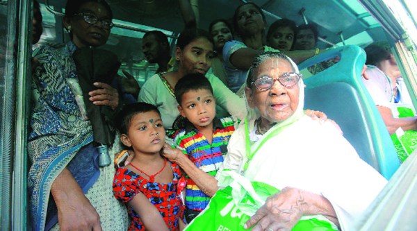 Kanaklata with her family. Subham dutta