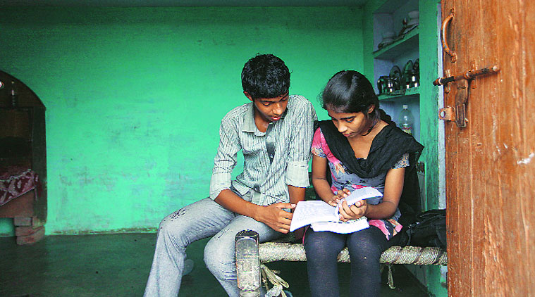Zahid with Nargis, who is doing well in school. (Source: Express photo by Oinam Anand)