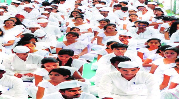Students of Gujarat Vidyapith at its 61st convocation on Saturday. (Source: Express photo by Javed Raja)