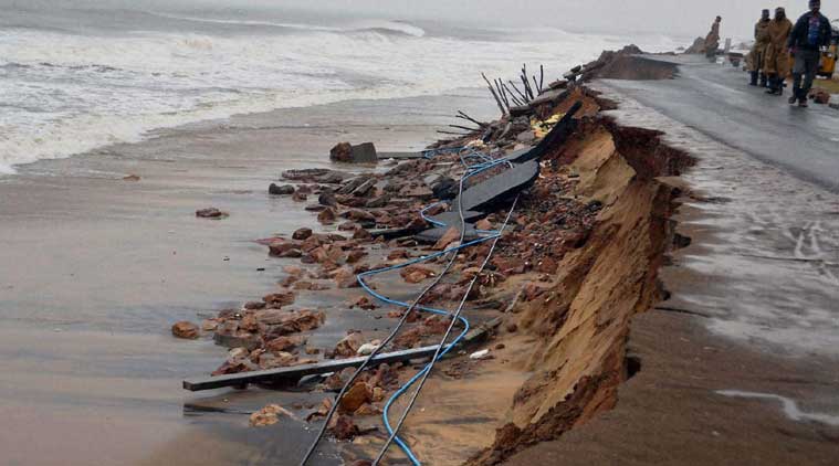 Power supply was disrupted due to the devastation caused by cyclonic storm Hudhud in Visakhapatnam. (Source: PTI)