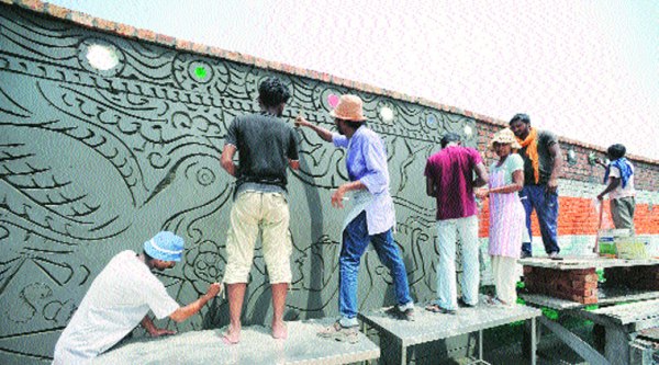 Suresh Nair maps India’s Partition history on the mural as he layers it with motifs of peace 
