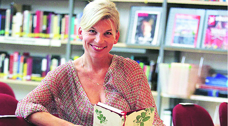 Author Katharina Hagena at a reading at the Max Mueller Bhavan.