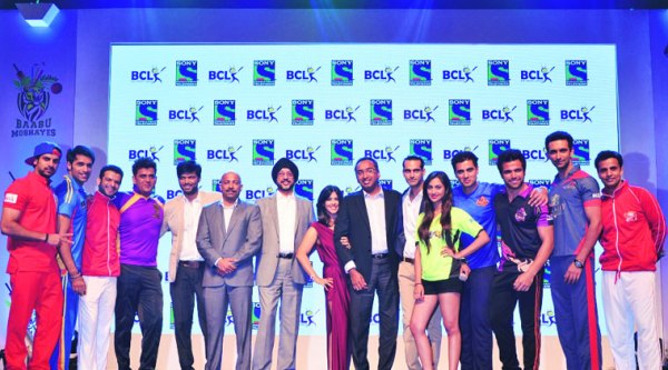 The team owners of the eight teams  of Box Cricket League with Ekta Kapoor, Nachiket Pantvaidya, N.P. Singh and others