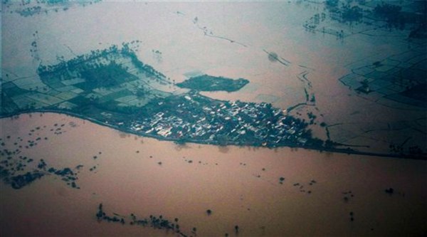 An aerial view of the Cyclone Hudhud hit areas in Vizag district on Tuesday. (Source: AP)