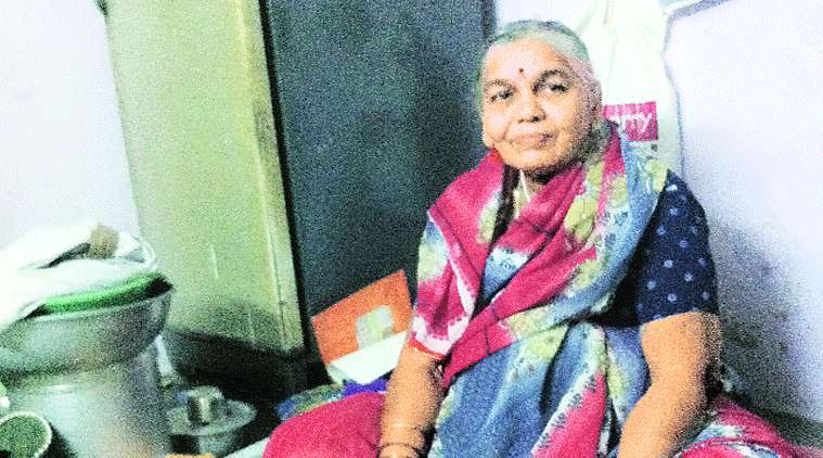 Jamunabai Vatkar, niece of Sushilkumar Shinde, has been living in the Parsi chawl slum for the last 46 years. (Source: Express photo)