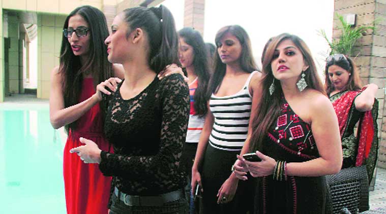 Models a day before the start of Punjab International Fashion Week at MBD Radisson Blu Hotel in Ludhiana on Thursday. (Source: Express photo by Gurmeet Singh)