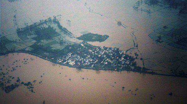 An aerial view of the Cyclone Hudhud hit areas in Vizag district. (Source: PTI Photo)