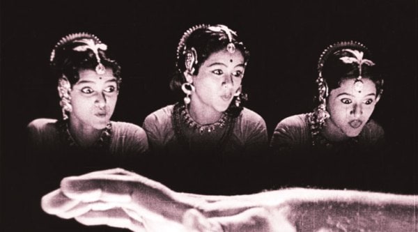 A still from Uday Shankar’s Kalpana (1948), which was restored with the help of Scorsese’s World Cinema Foundation (above right); a still from the restored Devdas 