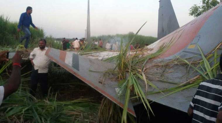 A Sukhoi 30 fighter aircraft of the Indian Air Force crashed in Pune on Tuesday. (Source: Express photo)