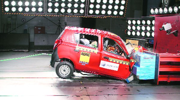 A file picture of the crash test done by the UK-based Global NCAP in January.