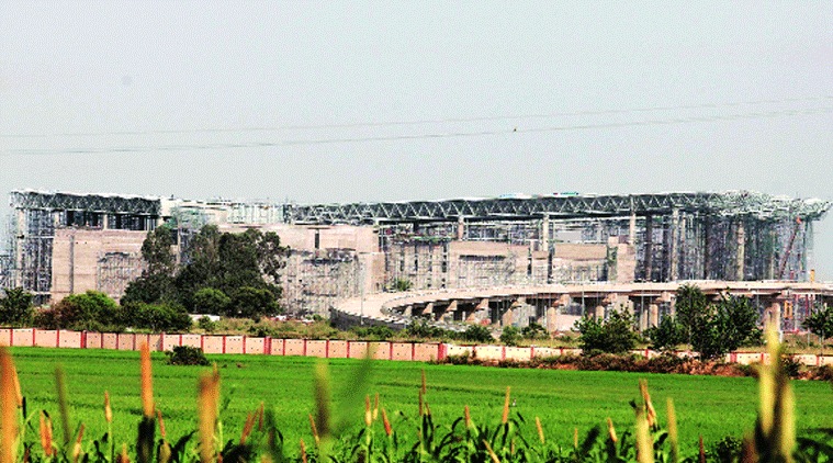 The under-construction international terminal in Mohali. (Source: Express photo by Kamleshwar Singh)
