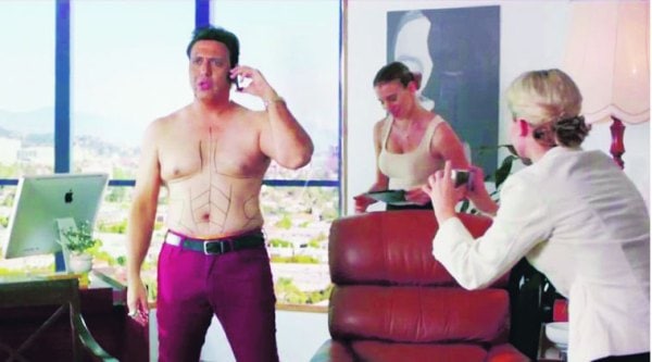 Govinda who plays a superstar prepares  for a scene in which he has to go under  the surgeon’s knife