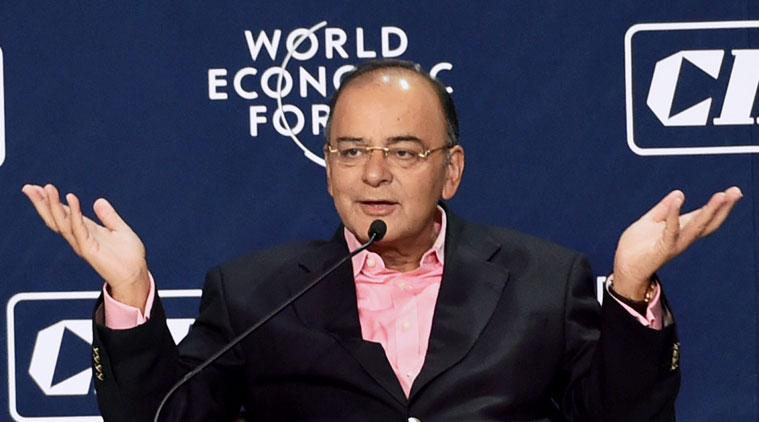 Union Finance Minister Arun Jaitley addressing the launch of World Economic Forum's India Economic Summit in New Delhi on Wednesday. (Source: PTI photo)
