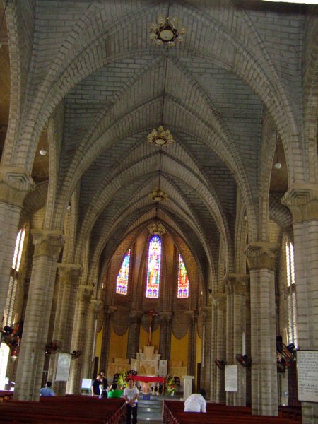 The Saigon Notre-Dame  Cathedral Basilica, a Roman Catholic church, built by the French in the mid 1800s had all the materials imported from France and is a familar toursit spot next to the post office