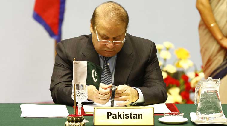 Pakistan Prime Minister Nawaz Sharif at SAARC summit in Nepal. (Source: AP photo)