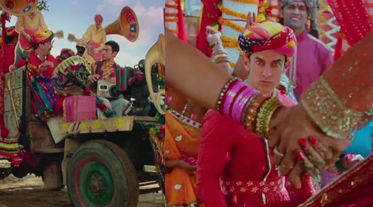 The track is a peppy Rajasthani number and features a dramatic Sanjay Dutt and a confused Aamir Khan.