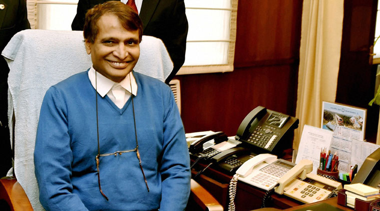 Suresh Prabhu takes charge as the Union Minister for Railways at Rail Bhawan in New Delhi on Monday. (Source: PTI)