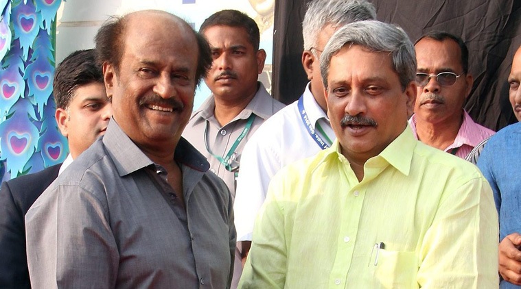 Addressing Rajnikanth with a sheepish smile, Parrikar said: "Sorry for that goof. I had written (the names down). Forgot the paper down there." (Source: PTI)