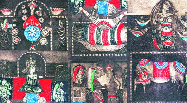 A Ramayan etching by Uma Shankar Shah