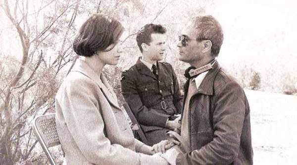 Moshe Mizrahi with Cristina Marcillac and Tom Hanks in Every Time We Say Goodbye; a still from I Love You Rosa; the director.