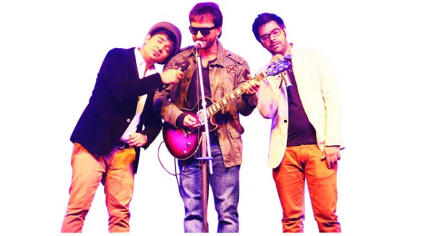 Sachin Sanghvi, Saif Ali Khan and Jigar Saraiya at Happy Ending’s music launch