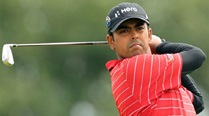 Lahiri, playing in the fourth last group, was in a strong position at six-under after 15 holes, before bogeys on 16th and 18th set him back.(Source: PTI)