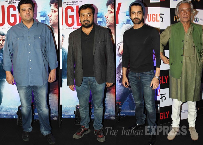 Ugly director Anurag Kashyap with UTV head Siddharht Roy Kapur, acto Arjan Bajwa and director Sudhir Mishra. (Source: Varinder Chawla)
