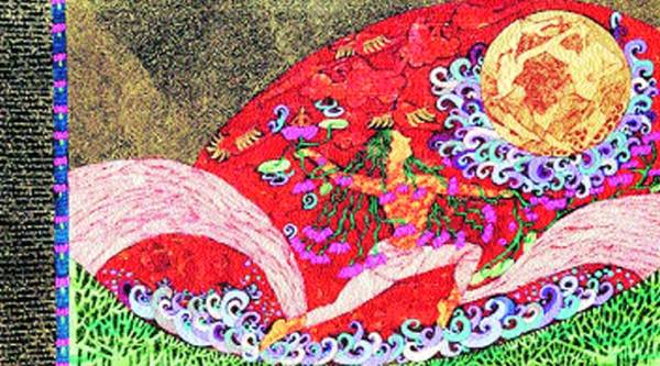 (From left) Works by Seema Kohli; MF Husain; Paresh Maity capture Gandhi’s philosophy of truth, love and compassion.