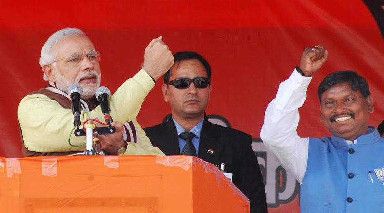 Prime Minister Narendra Modi in Dumka.