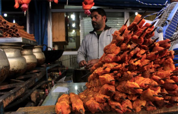 Skewers at Sher Khan's shop in Srinagar. (Source: IANS/Kamran Raasshid Bhat)