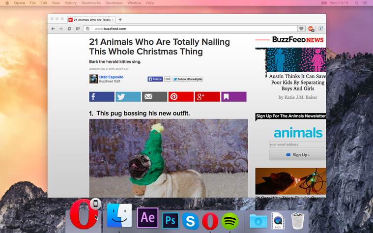 A page from Coast mirrored on a Mac