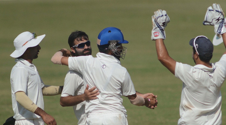On opening day of Ranji campaign, Jammu and Kashmir bundle out 40-time champions for 236. (Source: Express Photo by Kevin D'Souza)