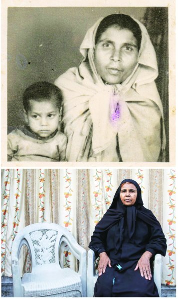 Lost: A daughter Bhoori Bi lost her daughter Chandni (undated photo above) to the gas leak. Bhoori’s other photo was taken in Bhopal on November 12, 2014