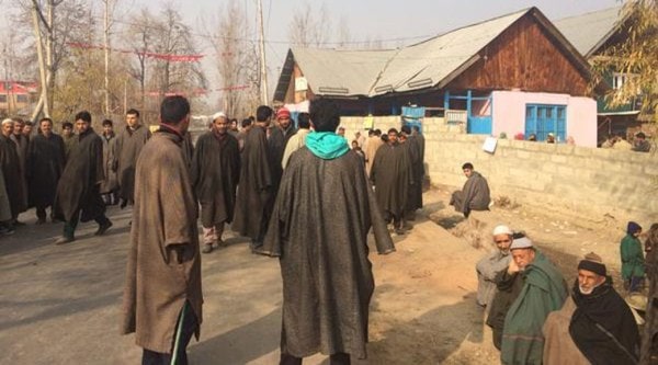 According to official figures, Lolab Assembly segment recorded the highest turnout of 10.5 per cent in the first hour of polling. (Source: IE photo by Ruwa Shah)